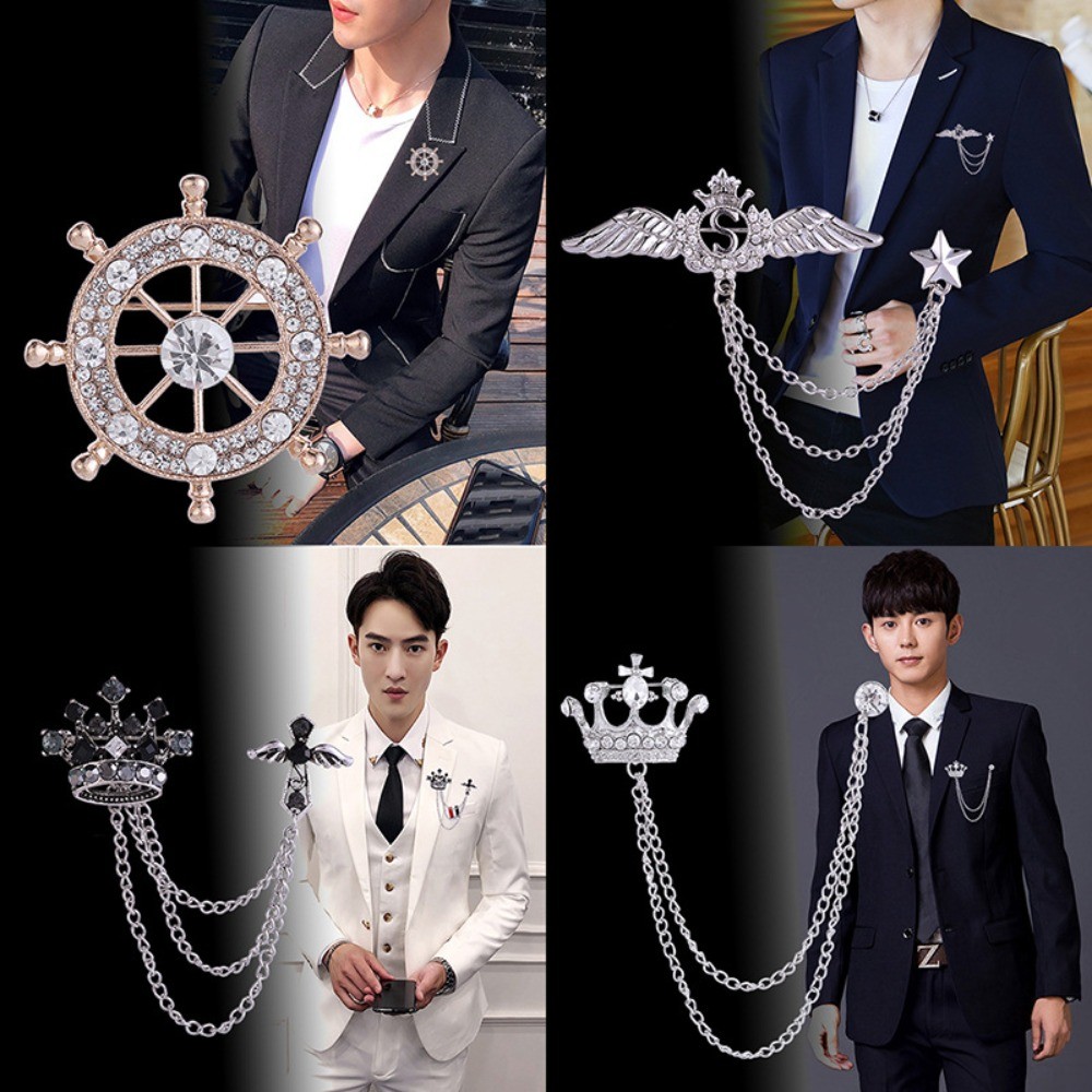 1 ชิ้น เข็มกลัดสีทองเงิน เข็มกลัดสูท ดอกอกสไตล์อังกฤษ อุปกรณ์เสริมเรียบง่าย เข็มกลัดปกเสื้อสูทที่สง่างาม ปุ่มคอ เหมาะสำหรับทั้งชายและหญิง