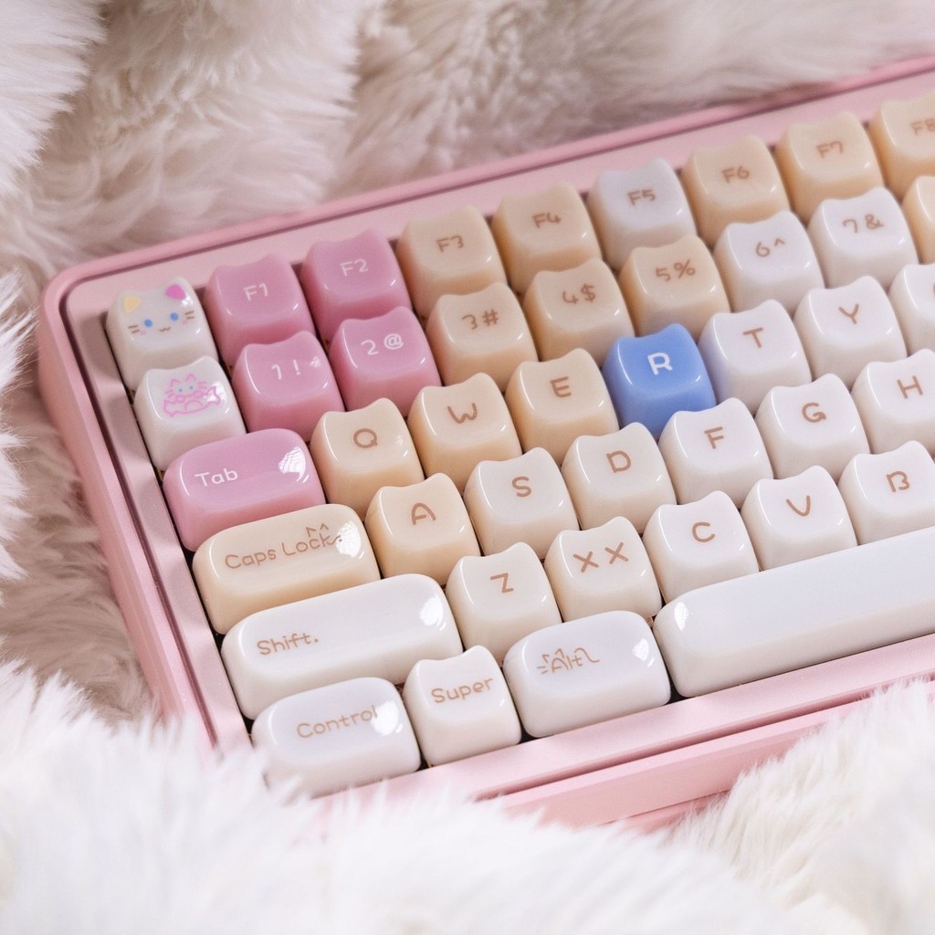 Cat Head ShapeRagdoll Keycaps MAO Profile 140 คีย์ PC UV Process Aula F75 F99 RK100 Mechanical Keyca