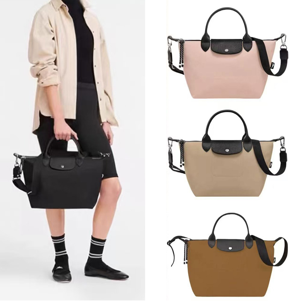 Longchamp Le Pliage Energy กระเป๋าเป้และถือ แบบรีไซเคิล ขนาดเล็กถึงกลาง ทนทานและเป็นมิตรกับสิ่งแวดล้อม