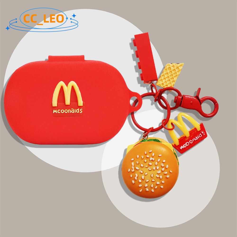 Suitable for EDIFIER Comfo Flex Case EDIFIER Comfo CC Silicone Soft Case Cartoon Burger Fries Keycha