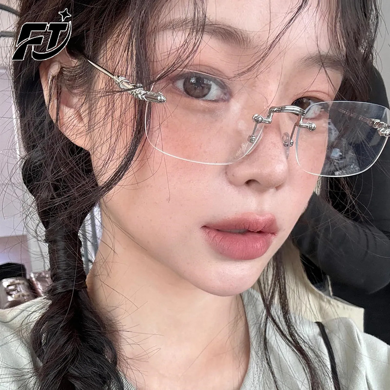 *Future Star* แว่นตาแฟชั่น  -100°~-450°  แว่นสายตาไร้กรอบ  ป้องกันแสงสีฟ้า  แว่นตาผู้หญิงสไตล์เกาหลี