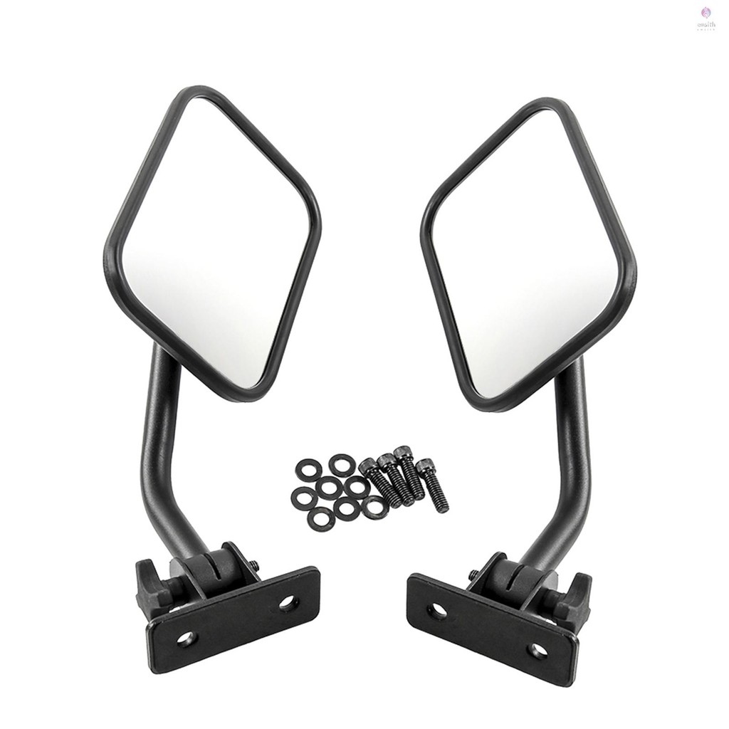 E * M กระจกมองข้างประตูกระจกสี่เหลี่ยมผืนผ้า 4x4 กระจกออฟโรด Quick Release สําหรับ Jeep Wrangler