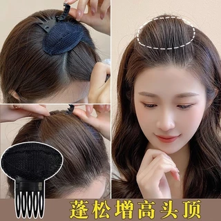 10ชิ้นชุดแผ่นผมแฟชั่นเกาหลีใหม่ที่มองไม่เห็นเพิ่มความสูงปุยกิ๊บสูงกะโหลกด้านบนเบาะผมขาอุปกรณ์ผม
