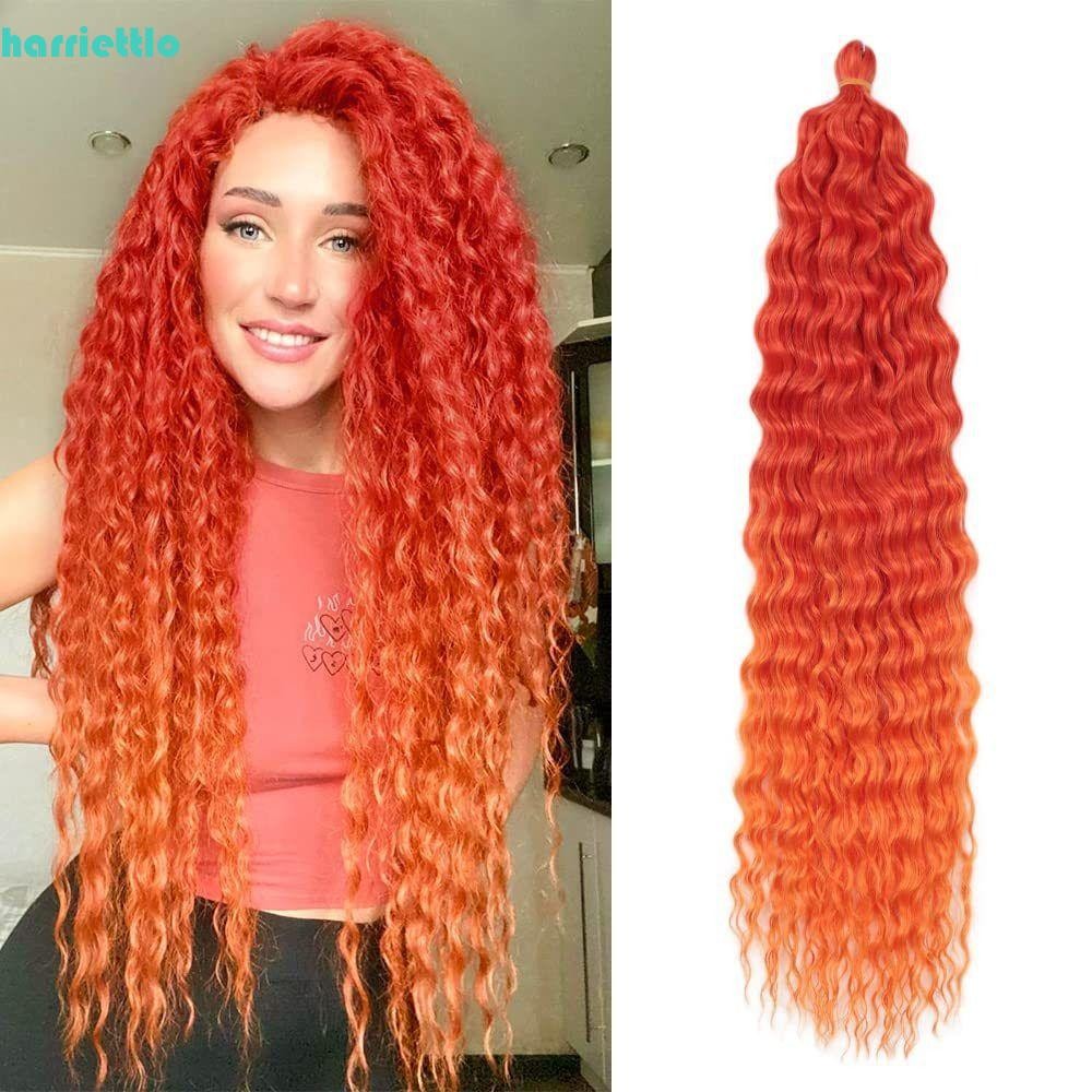 HARRIETTLO Twist ถักผม, Afro Curly Hair Water Wave Braiding Hair Extension, ยาวบราซิล Braids 24 นิ้ว Freetress สังเคราะห์ Braid ผมอเมริกัน