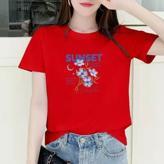เสื้อยืดแขนสั้นสีขาวจากผ้าฝ้ายแท้ สวมใส่ง่ายและคล่องตัว เหมาะสำหรับฤดูร้อน