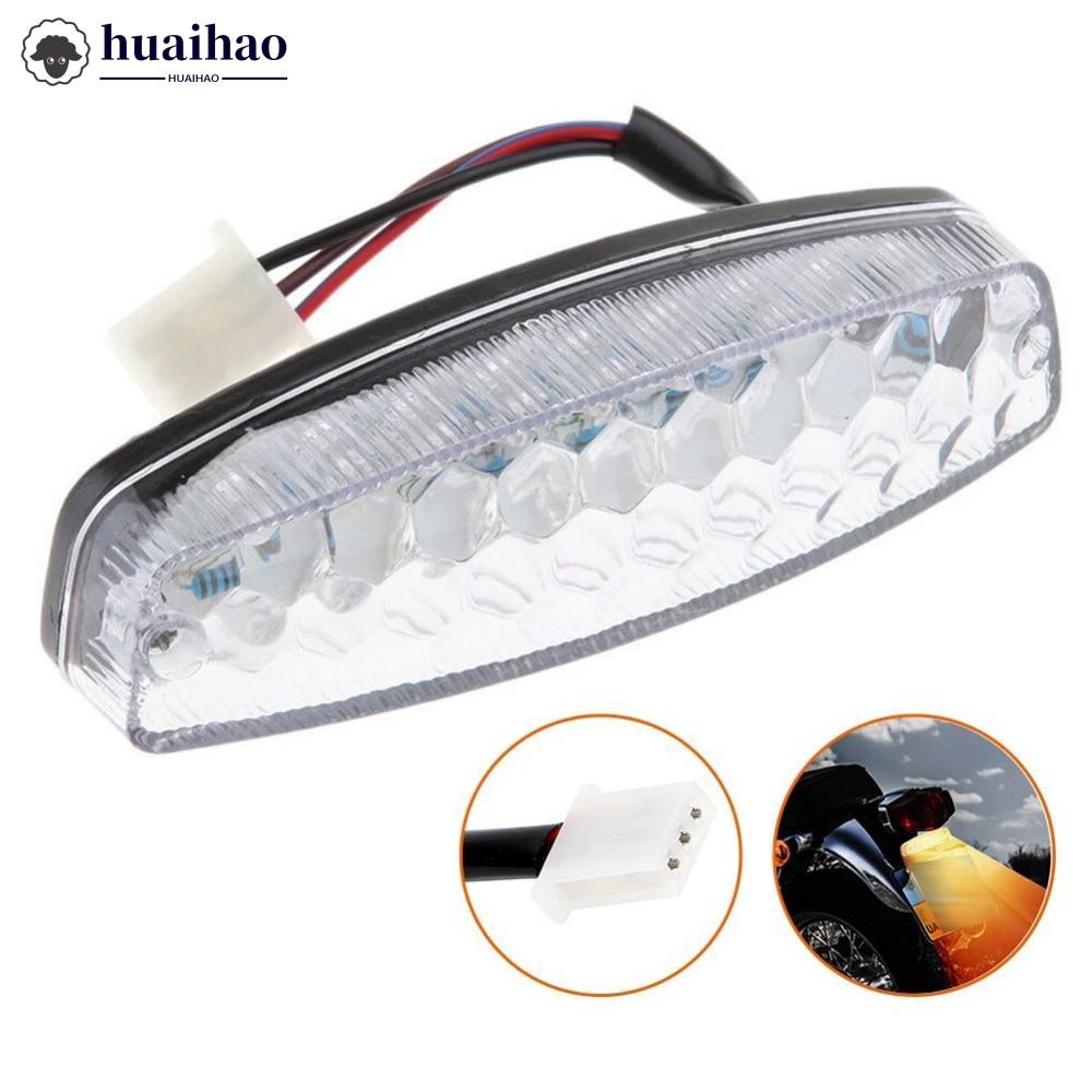 HUAIHAO 12v ATV LEDด้านหลังไฟท้ายไฟเบรคLEDด้านหลังCafe Racerไฟแสดงสถานะโคมไฟรถจักรยานยนต์สําหรับMoto