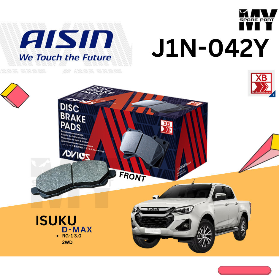 Advics Aisin ผ้าเบรคหน้า Heavy Duty J1N042Y Isuzu D-Max RG1-3.0 2WD