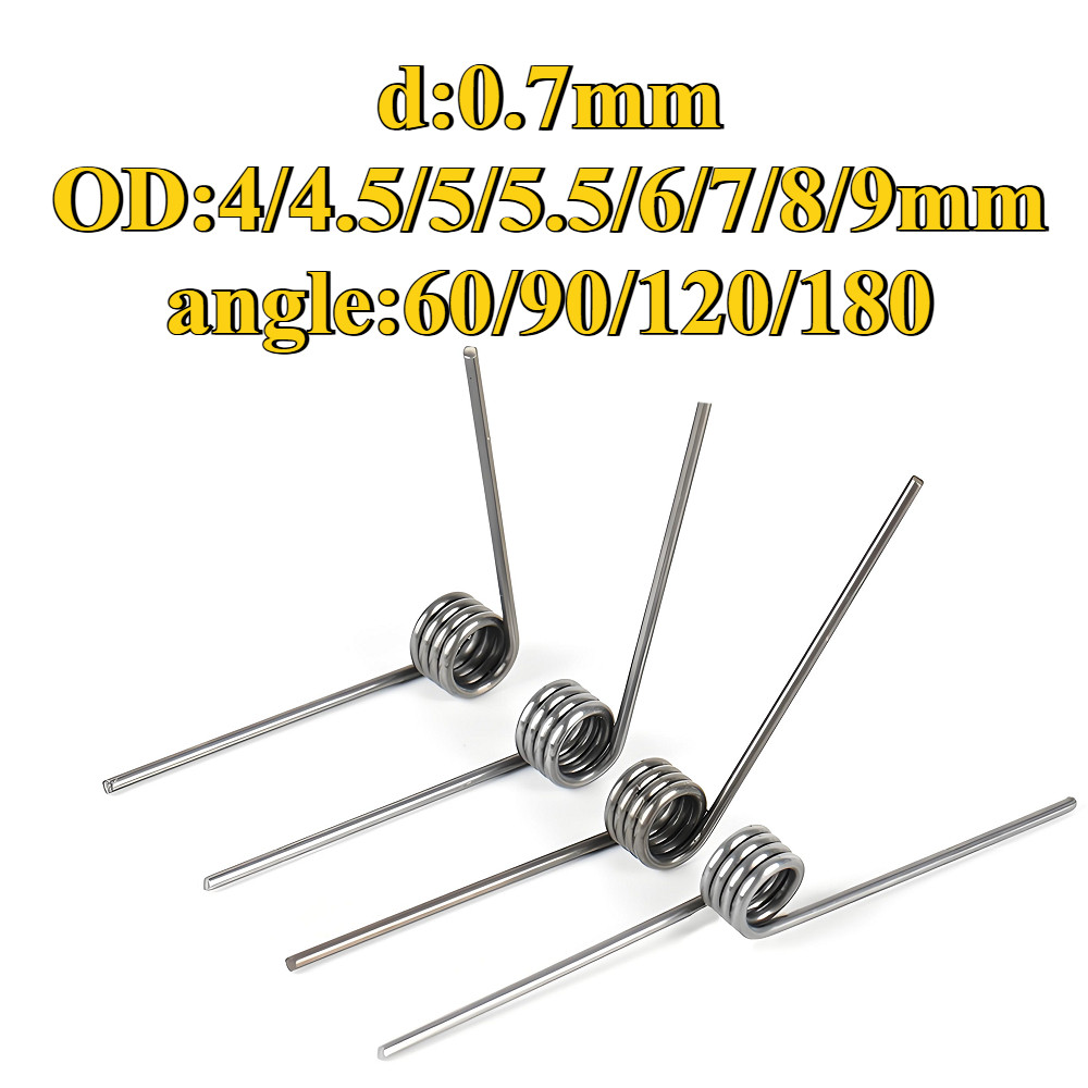 Sus304 d0.7mm OD4/4.5/5/5.5/6/7/8/9mm V-shaped spiral torsion spring angle 60/90/120/180 องศา(YMH-XD