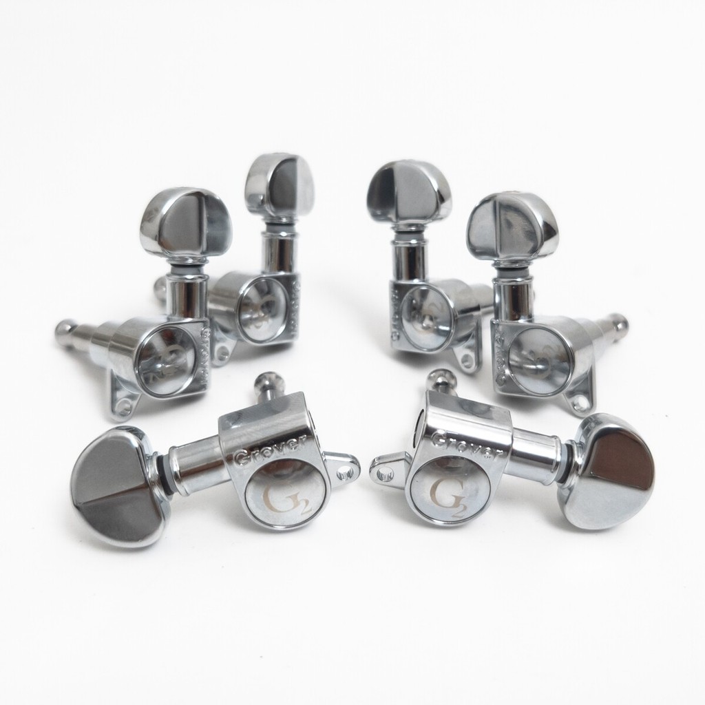 1 ชุด 3R-3L GROVER กีตาร์หัวเครื่องจูนเนอร์ 1:18 Chrome