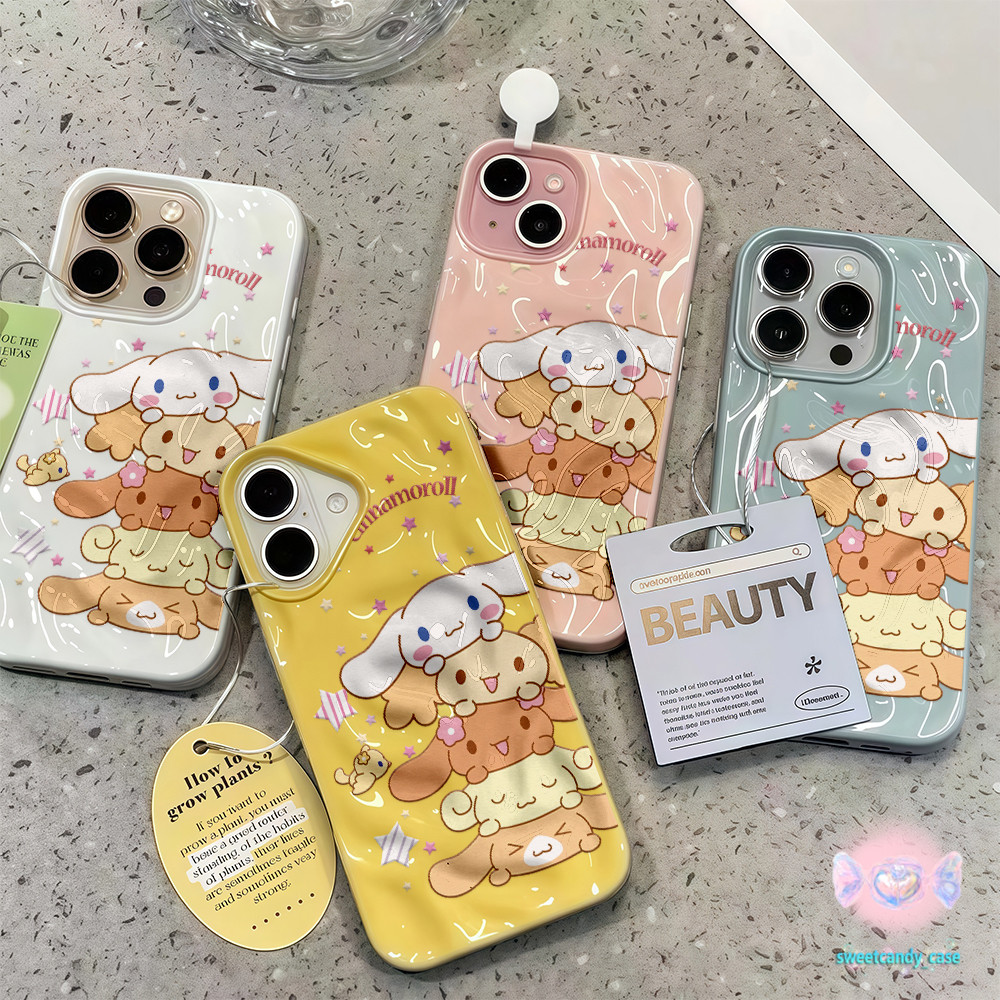 จัดส่งในพื้นที่ เคสเหมือนอุกกาบาต ลูกสุนัขห้าตัวซ้อนกัน น่ารัก สําหรับIPhone16 15 14 13 11 7 8 plus Pro Promax X XR XS