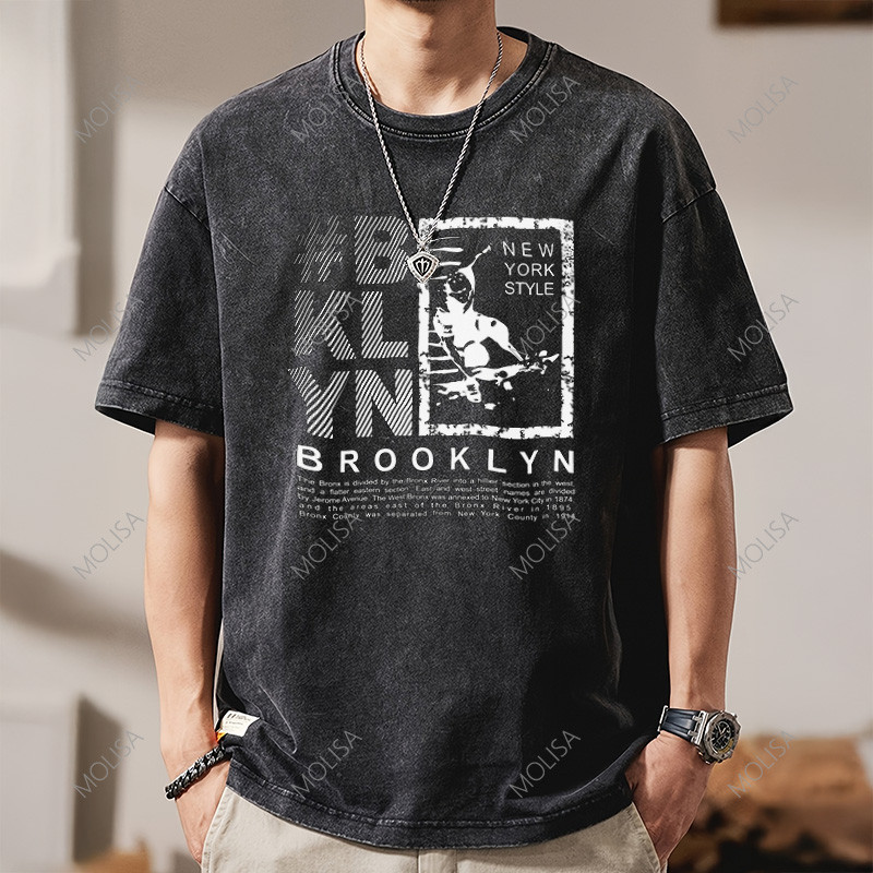 Molisa เสื้อสตรีท สกรีนเสื้อ DTG ผ้าฟอก คอตตอน100% เสื้อยืด เกรดพรีเมียม วัยรุ่น แนวเท่ 68155#