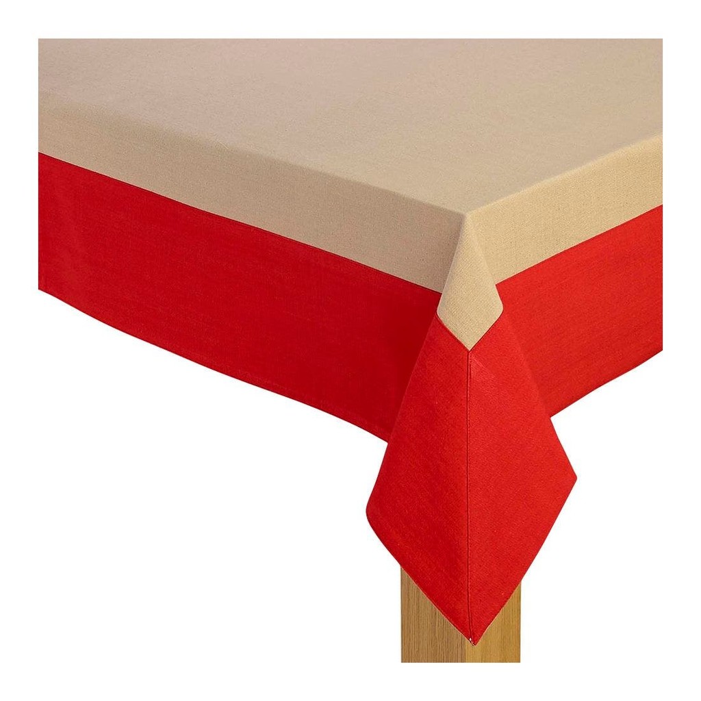 SB Design Square ผ้าปูโต๊ะ Habitat รุ่น Delice 180x270cm สีครีม-แดง (180x270x1 ซม.)  แบรนด์ LIVING S