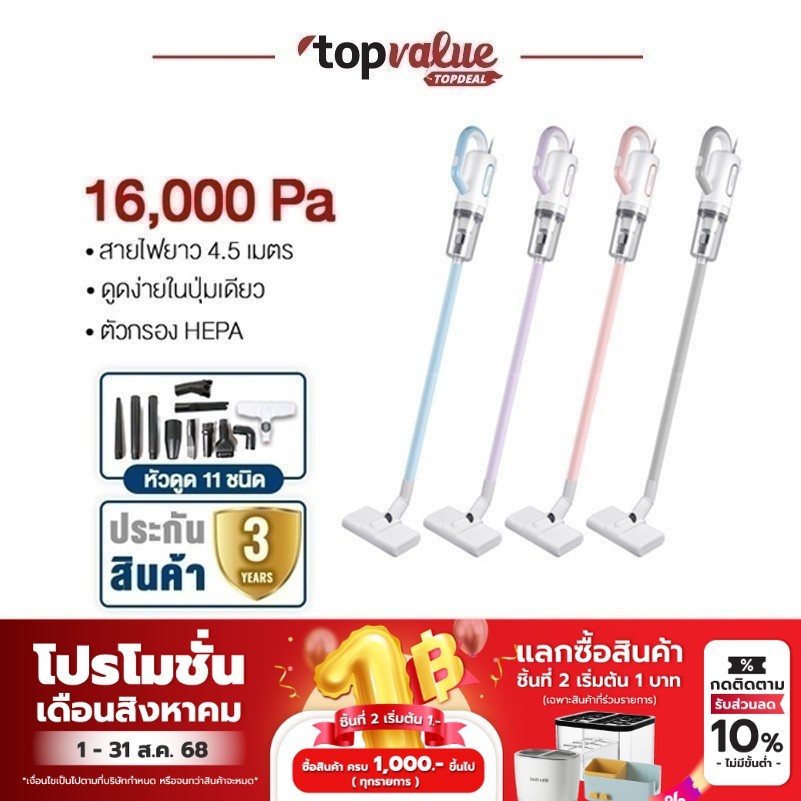 Alectric x SCE Plus Vacuum Cleaner รุ่น Dust VC-A – เครื่องดูดฝุ่นแรงดูดสูง 16000Pa ฟรีหัวดูด 11 หัว