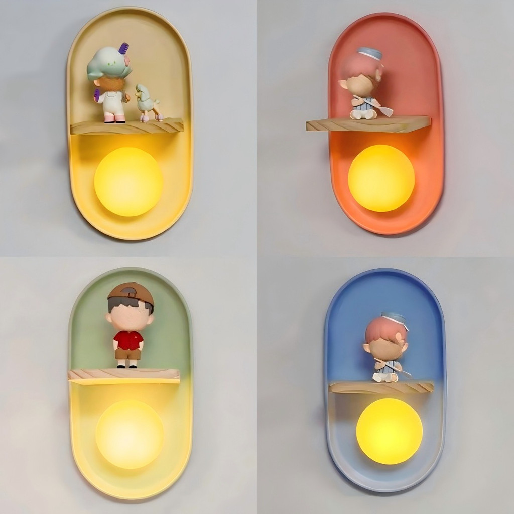 โคมไฟติดผนังแบบกล่องสุ่ม - โคมไฟตกแต่งผนัง 3 มิติแบบไม่ต้องเจาะ, ไฟกลางคืนสำหรับจัดเก็บฟิกเกอร์/ของสะสม | ของตกแต่งทางเข้าห้องนอนแบบ DIY