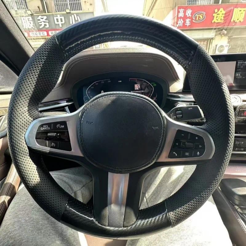 ของแท้หนังพวงมาลัยรถสําหรับ BMW M กีฬา G30 G31 G32 G20 G21 G14 G15 G16 X3 G01 X4 ฝาครอบรถ Accessorie
