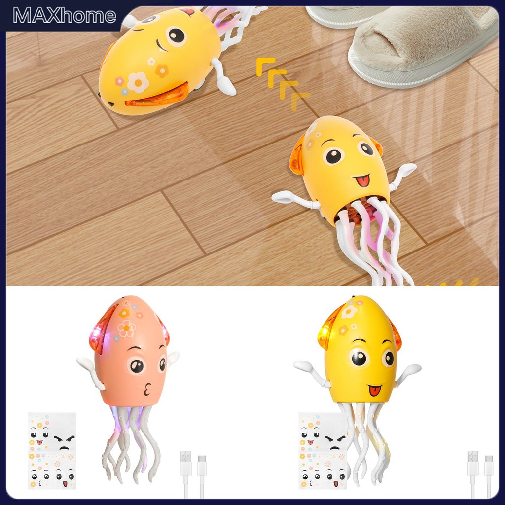 Magic Dancing Octopus Toy เซ็นเซอร์อุปสรรค DIY Assembly Octopus ของเล่นสําหรับทารกแมวสุนัข SHOPTKC11