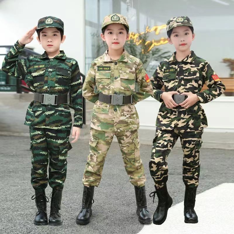 ชุดยูนิฟอร์ม ลายพราง แบบพิเศษ เหมาะกับใส่กลางแจ้ง สไตล์ทหาร สําหรับเด็กผู้ชาย