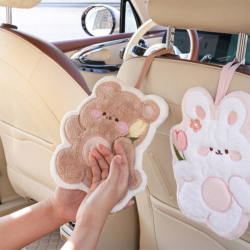 Hand Towel Hanging Cute Absorbent Lint-Free Car Interior Supplies Cartoon Car Home Universal Hand Cl