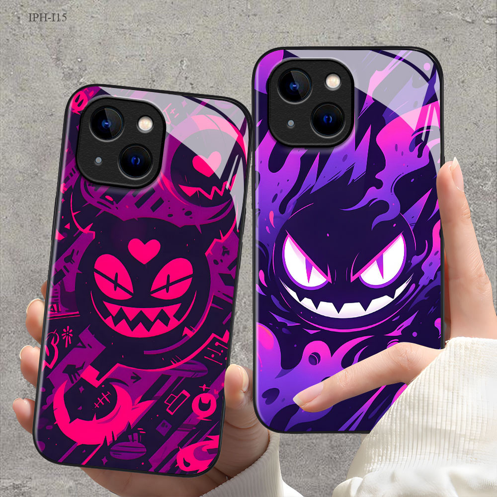 เคส For iPhone 17 16 15 14 13 12 11 X XS XR 7 8 6 SE Mini Plus Pro Max 2020 2022 เคสไอโฟน เคสแข็ง Phone Glass Case BLK