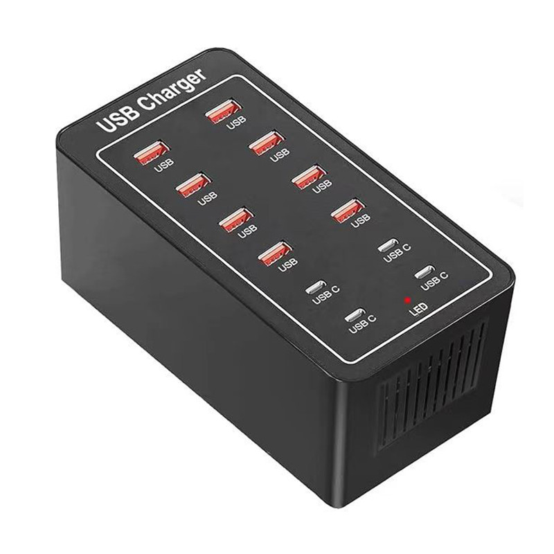 Multi USB Charger Station 5V 1A Smart Charger 50W Fast Charging USB Type C Wall Charger สําหรับโทรศั