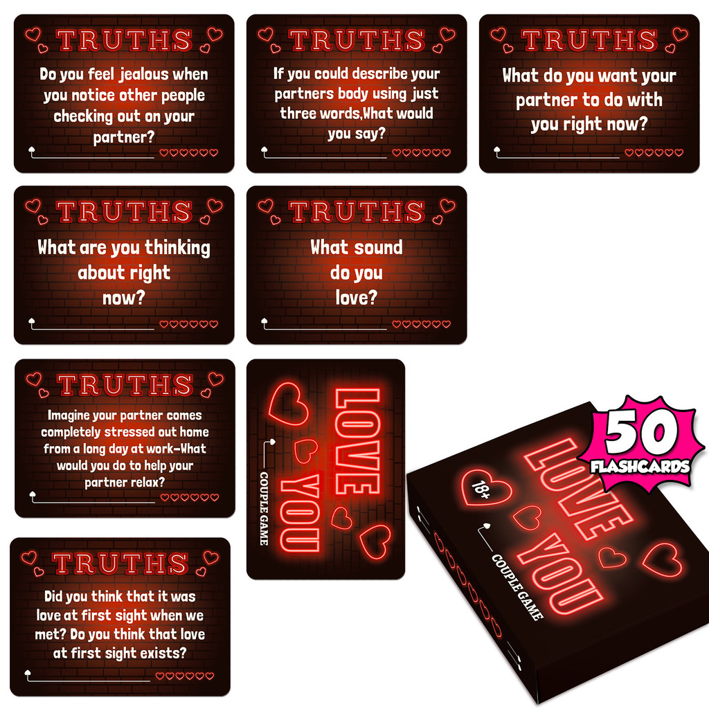 Cross-Border English Love Adventure Truth Card Board Game Couple Dating Ice Breaking Chat Topic Card