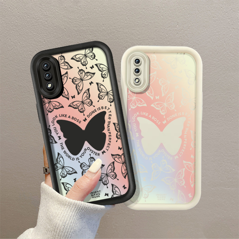 TPU ซิลิโคนนุ่มเคสโทรศัพท์สําหรับ Samsung A02 M02 A02S A03S M02S A04 A03 M13 A10 M10 A10S M01S A11 M11 A12 A14 A15 Hollow out ผีเสื้อกันกระแทก