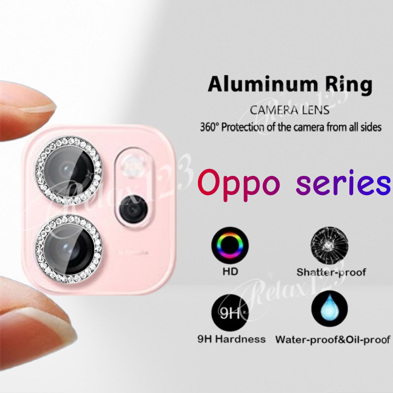 Max HD Glitter เพชรแหวนโลหะกล้องกระจกเลนส์สําหรับ OPPO Reno 14 Pro 5G Reno 14 14F 14Pro 13 13F 13Pro A5x A3x V29 K11 A17 5G 4G เลนส์กระจกป้องกัน