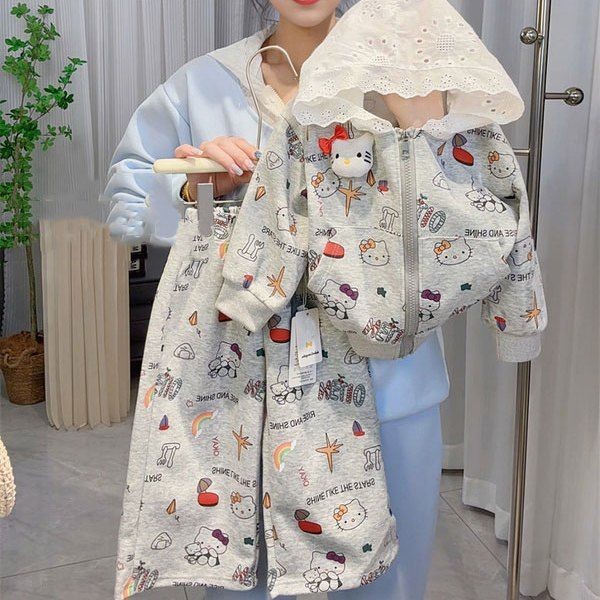 ชุดเด็กผู้หญิงลายการ์ตูน สไตล์ต่างประเทศ สำหรับฤดูใบไม้ผลิ ชุดสองชิ้นสวมใส่ง่าย