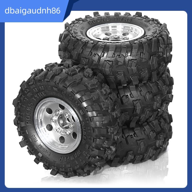 READY STOCK4pcs 51 มม.1.0 นิ้วโลหะ Beadlock ล้อยางชุดสําหรับ 1/18 1/24 RC Crawler รถ TRX4M SCX24 FCX