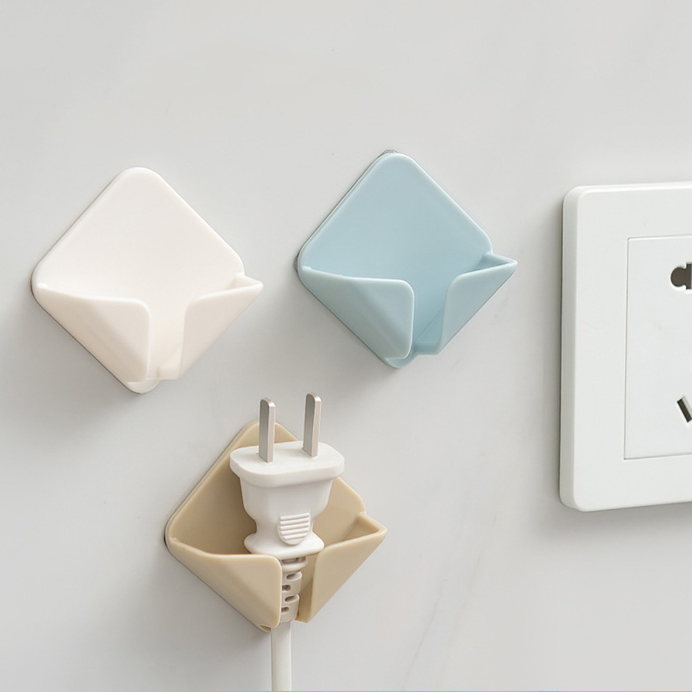 2Pcs Storage Holders Racks Wall Hanging Hook Saving Racks Self Adhesive Folding Socket Kitchen Appli