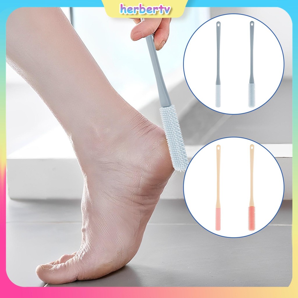 Toe Gap แปรงทําความสะอาดแบบพกพาด้ามยาวแปรงเท้ายางนุ่มขัดเท้าสําหรับ Home Travel SHOPSBC4803