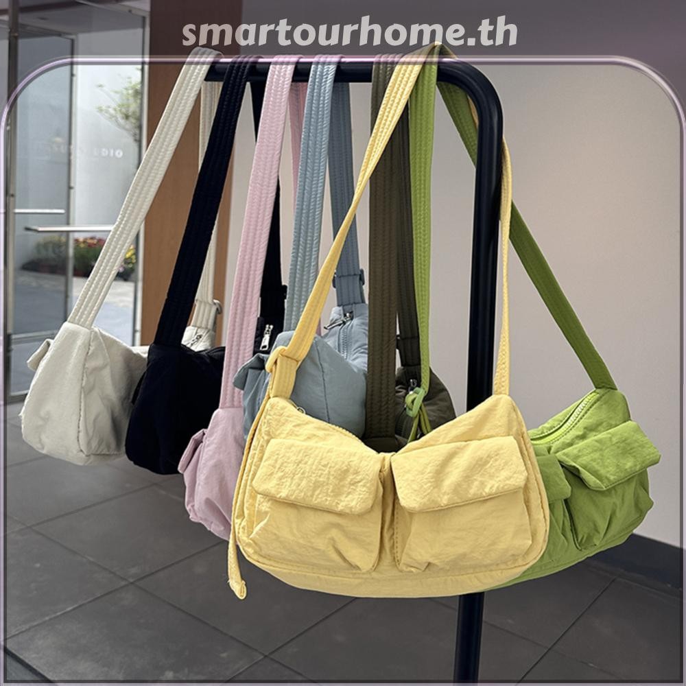 🚚สต็อกพร้อมในกรุงเทพ🚚 กระเป๋าใต้วงแขนลำลองผู้หญิง ความจุขนาดใหญ่ กระเป๋า Messenger แบบเรียบง่ายสำหรับการเดินทางกลางแจ้ง