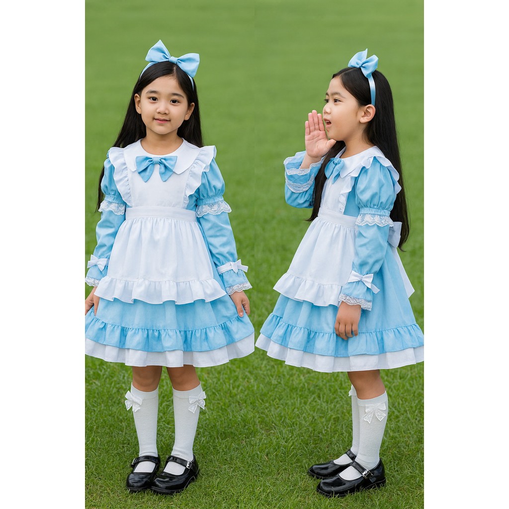 ชุดอลิซเด็ก ชุดอลิซอินวันเดอร์แลนด์เด็ก ชุดโลลิต้า ชุดอลิซ Lolita Alice Maid kd35/7C44