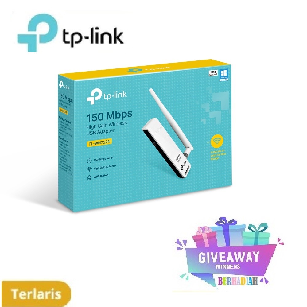 TPLink TL-WN722N USB ไร้สาย WiFI เครือข่ายอะแดปเตอร์กําไรสูง 1 เสาอากาศ TP-Link WN722N WN722 M6
