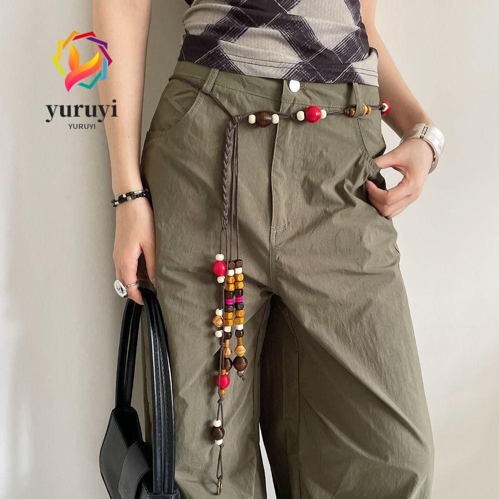 เข็มขัด Bohemian ลายลูกปัด clash กะทัดรัด พร้อมเอวและจี้ปลาวาฬ Vintage สำหรับทั้งผู้ชายและผู้หญิง