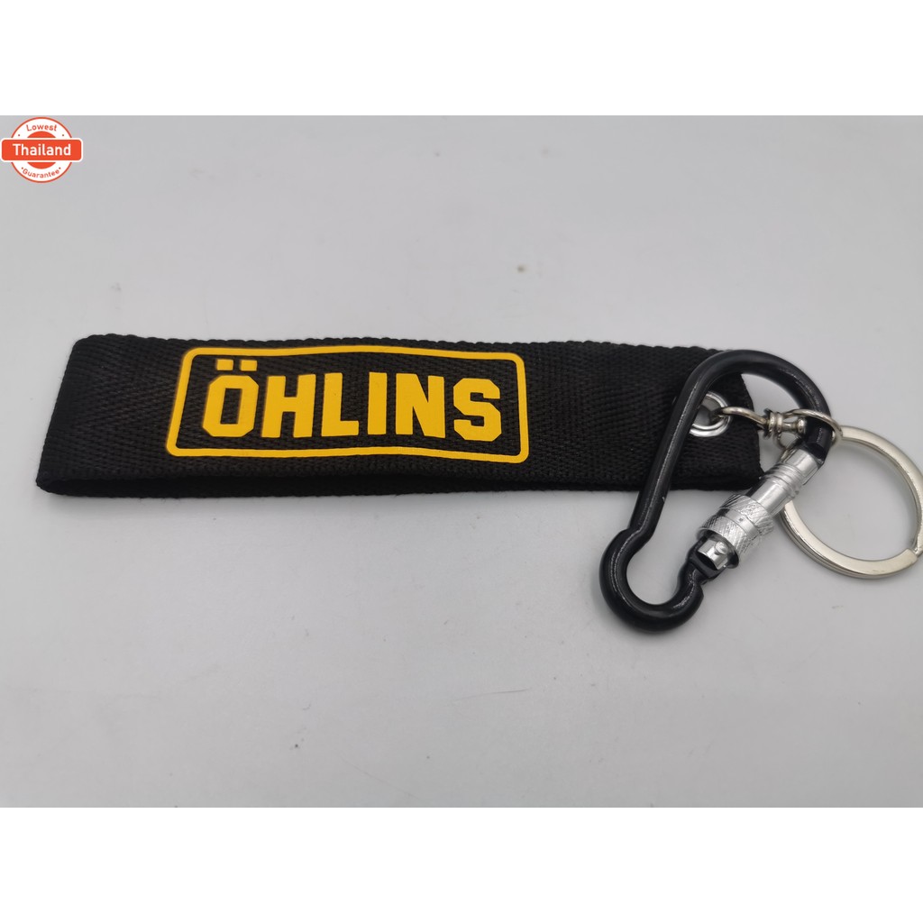 พวงกุญแจยาวผ้า อย่างดีล๊อกหูเข็มขัด ลาย OHLINS ห่วงแหนาตัวโต