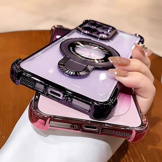 OPPO Reno 14F 13F 12F 11F 5G Reno 14 13 12 11 10 Pro แหวนวงเล็บชุบเคสโทรศัพท์แม่เหล็กกล้องป้องกัน Kickstand กันกระแทกฝาครอบซิลิโคนอ่อนนุ่ม