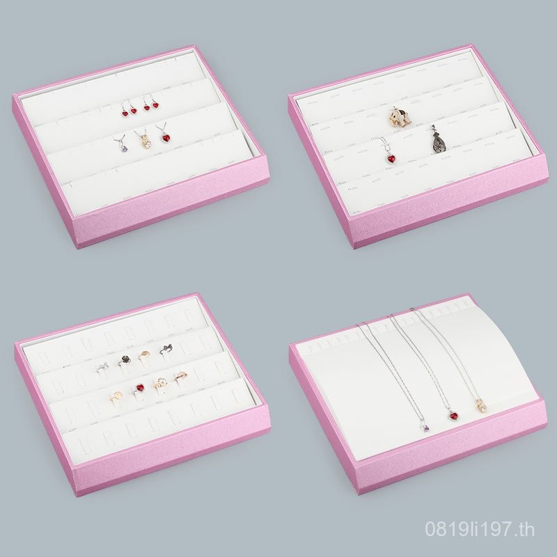 ที่ถอดออกได้สร้อยคอจี้เคาน์เตอร์อุปกรณ์ประกอบฉากต่างหู ปู่ ถาดสีชมพูยืนแสดงเครื่องประดับแหวนสร้อยคอ 