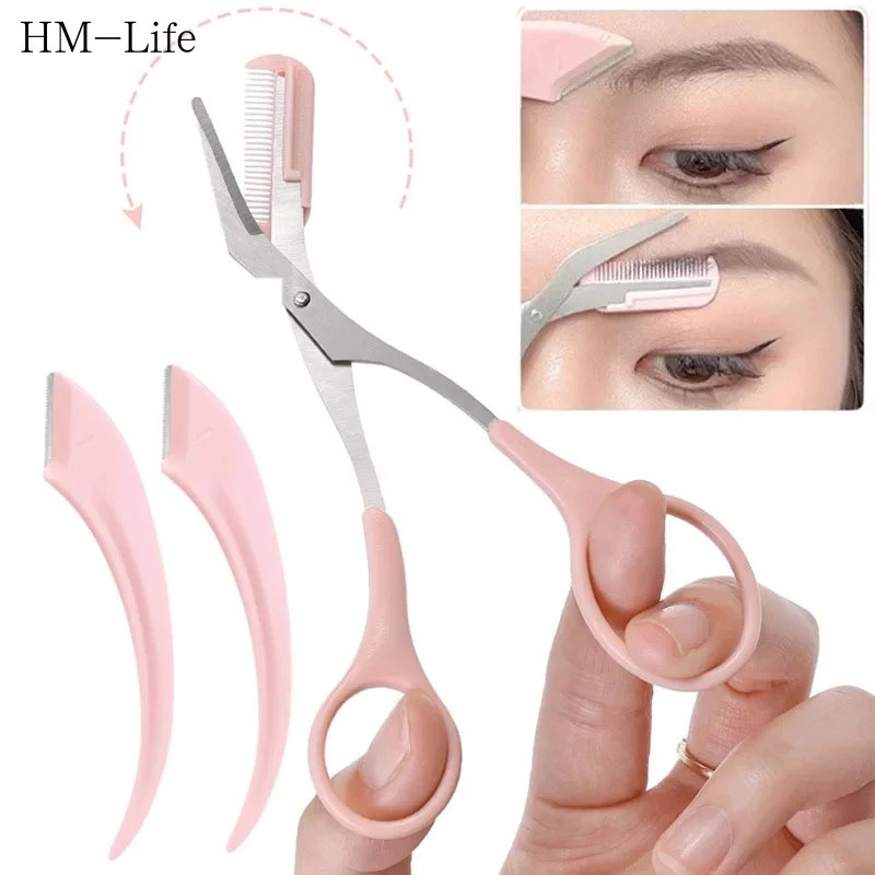 (พร้อมส่ง) ที่กันคิ้วผู้หญิง เครื่องตัดแต่งคิ้ว 1 ชุด 3 ชิ้น ตัดแต่งขนคิ้ว เครื่องสำอาง G3539