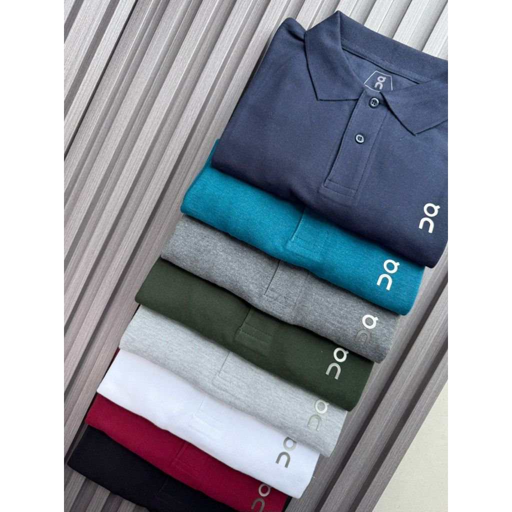 โลโก้ ONrun Rubberized เสื้อโปโล คุณภาพระดับพรีเมียม ผ้าฝ้าย 100 ชั้น ทรงพอดีตัว unisex