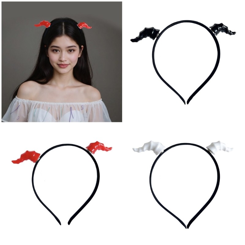BTF คอสเพลย์ Devil Horn Hairband สําหรับเด็กเครื่องแต่งกายปาร์ตี้ฮาโลวีน RolePlaying