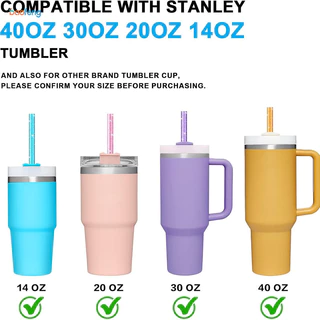 หลอดทดแทน 9 มม. สําหรับแก้วน้ํา, ขวดน้ํา 20oz 30oz 40oz หลอดทดแทน, หลอดดื่มสีแบบใช้ซ้ําได้