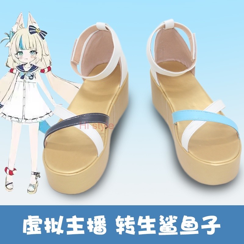 Vtuber Gawr Gura Reincarnation shark roe Sameko Saba cos รองเท้า