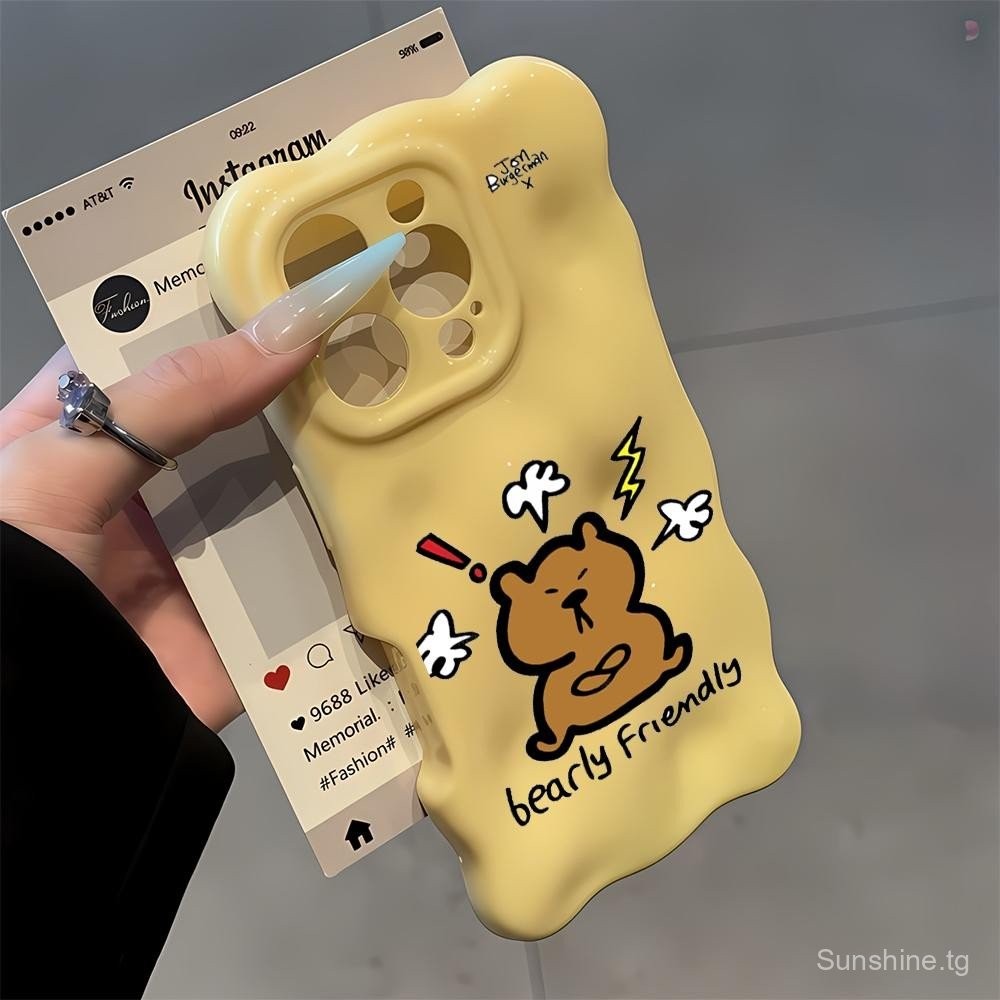 สําหรับiPhone 12 13 11 16 15 14 16PRO 13PRO 14PROMAX 12PROMAX 11PROMAX 15PLUS 13PLUS Angry Bearอุปกร