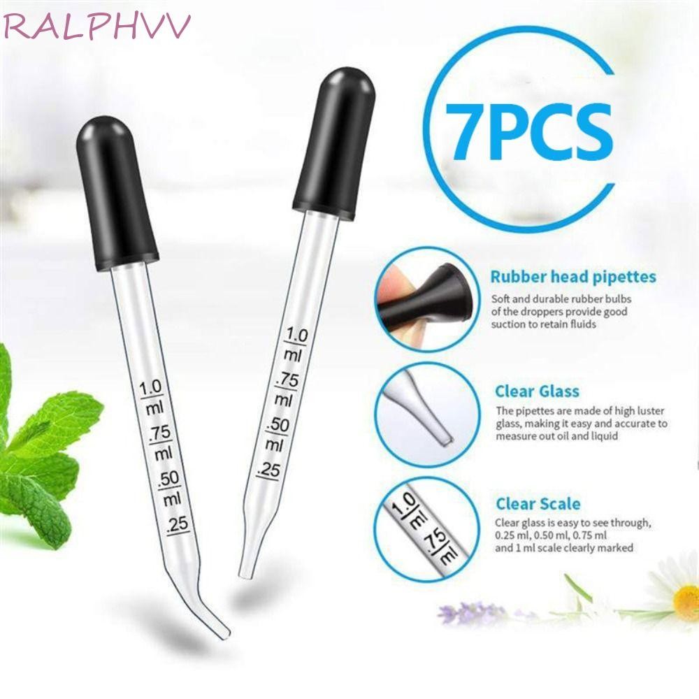RALPHV Scale Dropper สําหรับบ้านตรง/ข้อศอก Multi-purpose Essential Oil Dropper ขวดฟาง Scaled Dropper