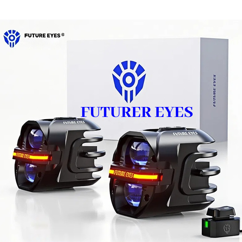 FUTURE EYES X80 จักรยานยนต์ LED สปอตไลท์ปูพื้นสำหรับลำแสงยาวและต่ำ