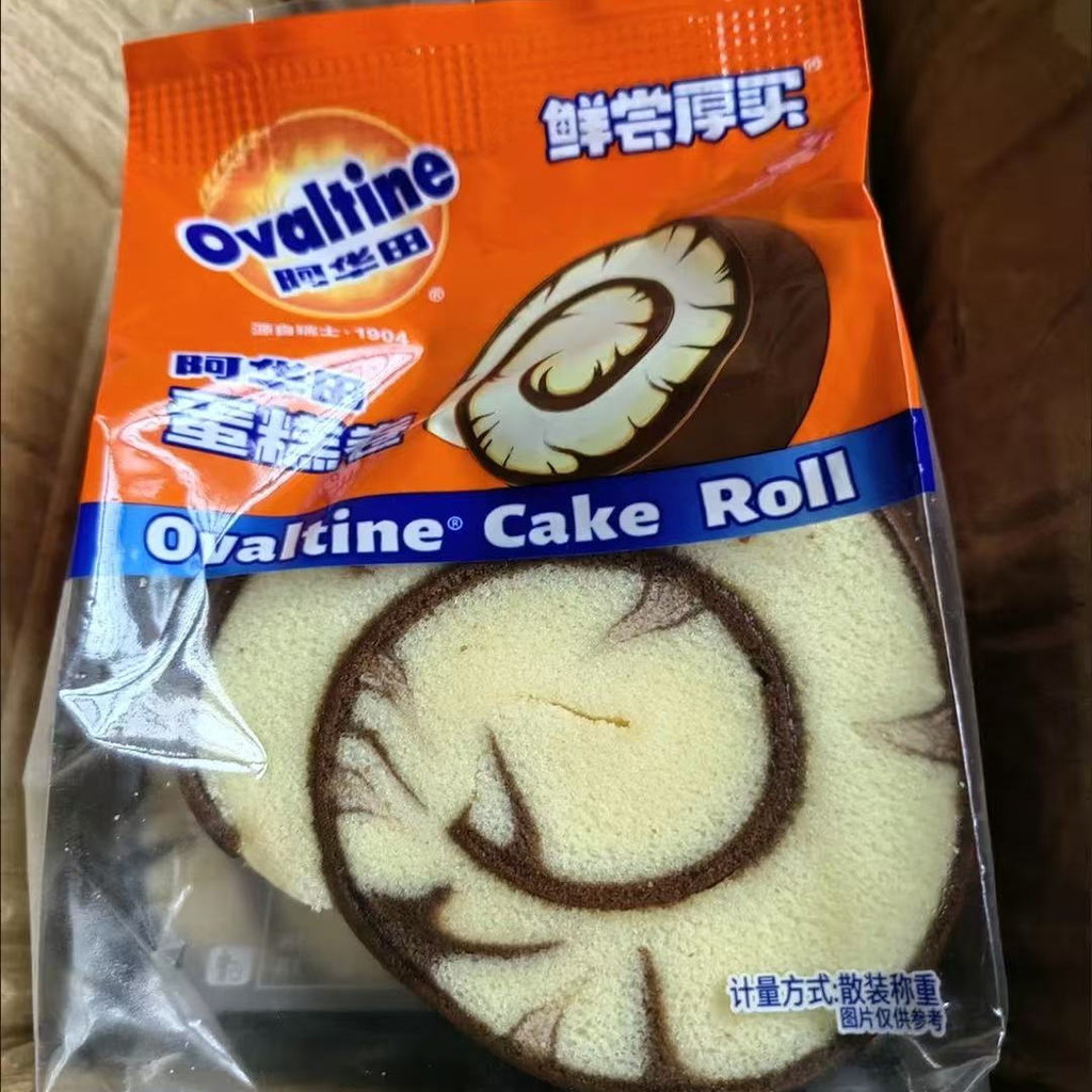 รสชาติสดหนาซื้อเค้กโอวัลตินม้วนกาแฟชั้นเค้กโกโก้อาหารเช้าขนมขนมปังInfluencerขนมJ7M6