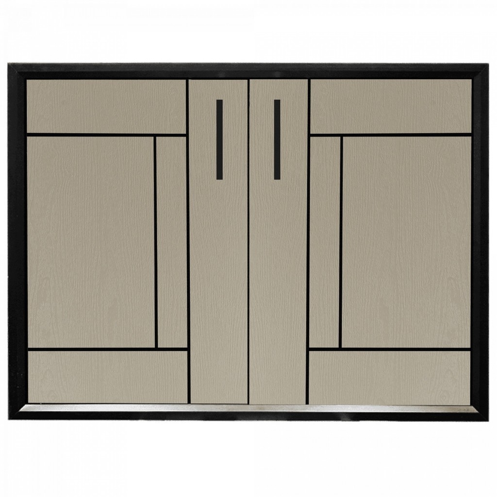 Changdee ประตู ECO CLOSE บานซิงค์คู่ UPVC  LABARIS ขนาด  84x64 ซม. สีเบจ สินค้าดีมีคุณภาพ*