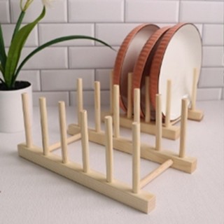 Hithome ที่คว่ำแก้ว ชั้นวางจานไม้มินิมอล อเนกประสงค์