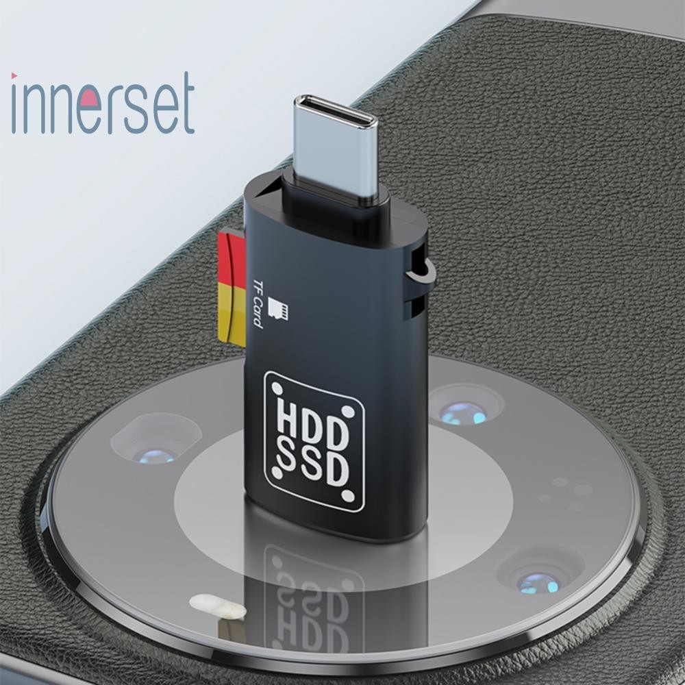 เครื่องอ่านการ์ด 2 In 1 5Gbps OTG Type-C ถึง USB 3.0 TF Card Reader สําหรับ iPhone 15/iPad [ชุดภายใน.th]